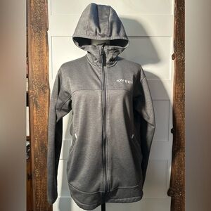 Karbon Women's Gray Zip-Up Jacket with Hood - Size Large